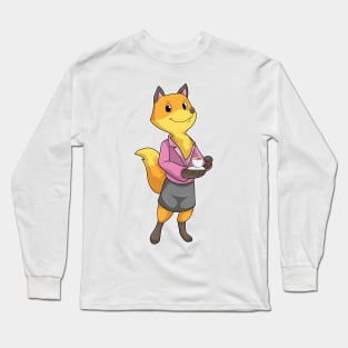 Fox as Secretary with Coffee Cup Long Sleeve T-Shirt